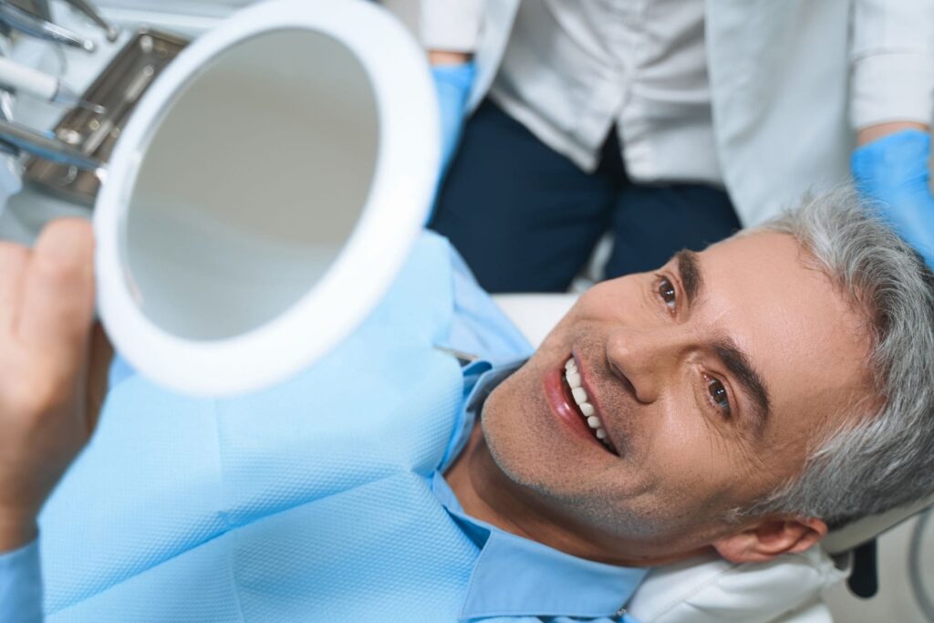 happy man after dental procedures